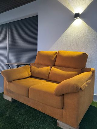 Sofá biplaza tela naranja