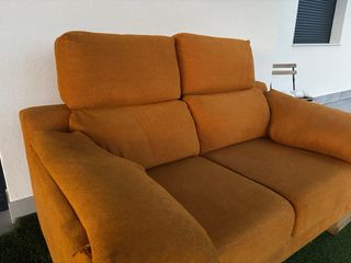 Sofá biplaza tela naranja