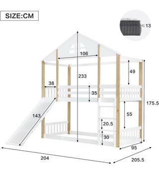 Litera infantil casa con tobogán