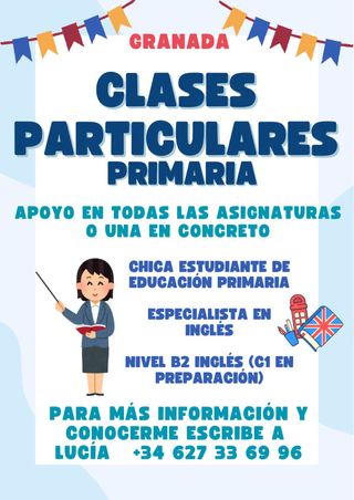 Clases Particulares Primaria e Inglés en Granada.