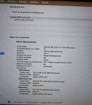 MacBook Pro 13 M1 2021 512GB Gris Espacial