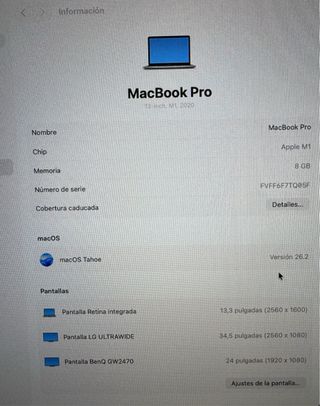 MacBook Pro 13 M1 2021 512GB Gris Espacial