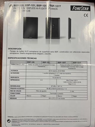 Fonestar BSP-120T Altavoz Blanco