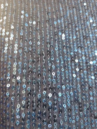 Blusa lentejuelas azul talla única