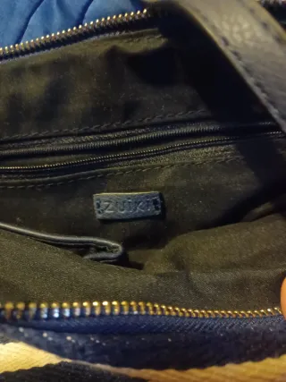 Borsetta donna a righe blu e gialle