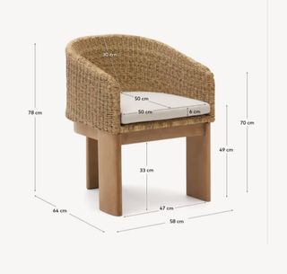 Sedia Xoriguer in rattan sintetico e legno massello di eucalipto FSC 100%
