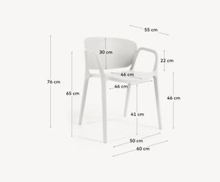 Silla apilable 100% de exterior Ania blanco