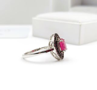 Anillo Plata con Rubí Natural Mujer