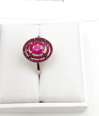 Anillo Plata con Rubí Natural Mujer