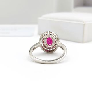 Anillo Plata con Rubí Natural Mujer