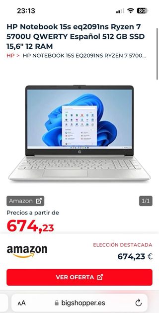 Portátil HP Plata y Negro