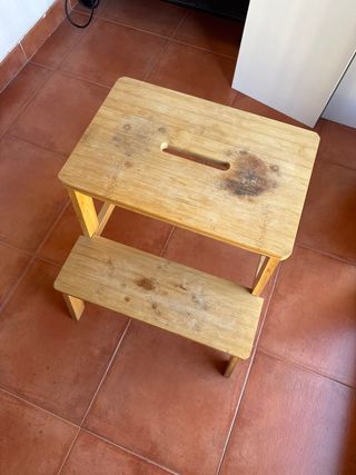 Escalera de bambú de 2 peldaños