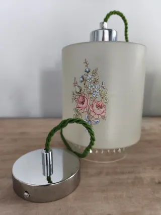 Lámpara de techo floral vidrio y metal