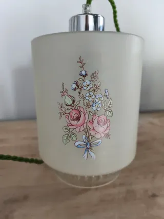 Lámpara de techo floral vidrio y metal