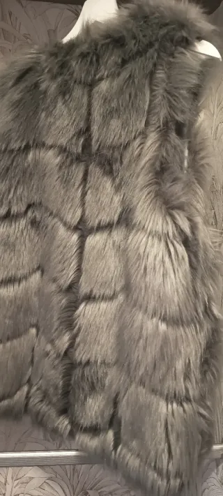 Chaleco de pelo gris talla única