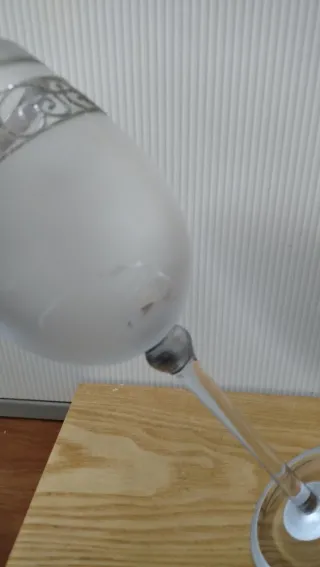 Calice Vetro Satinato Argento Decorato