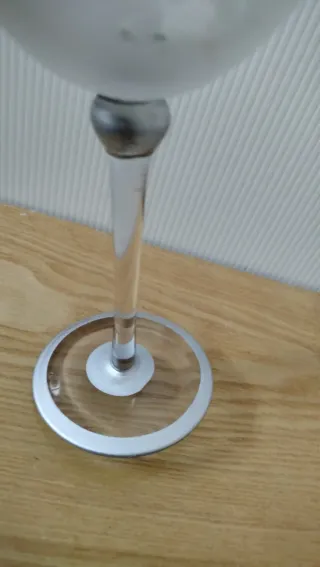 Calice Vetro Satinato Argento Decorato