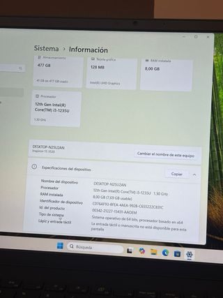 Portátil Dell Inspiron 15 3520 Intel i5 512GB FHD
