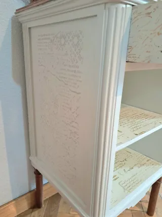 Mesita de noche vintage madera lavada