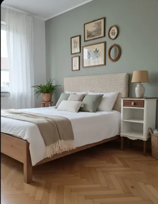 Mesita de noche vintage madera lavada