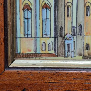 Quattro piastrelle in maiolica monumenti ascolani