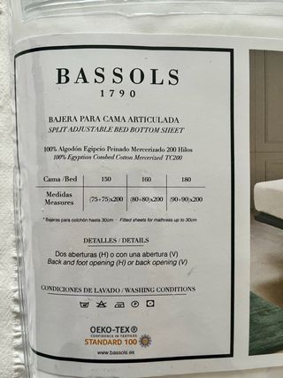 Bajera Bassols Cama Articulada Blanca