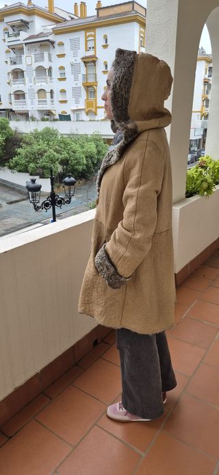 Abrigo Piel Mujer Forro Astracán Marrón