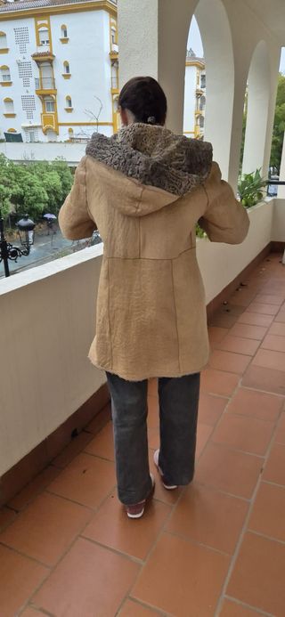 Abrigo Piel Mujer Forro Astracán Marrón