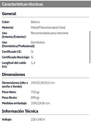 Calefactor Eléctrico ABRILA Cuarzo 800W