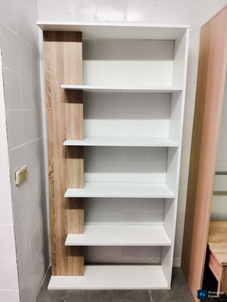Estantería Divisoria Madera y Blanca