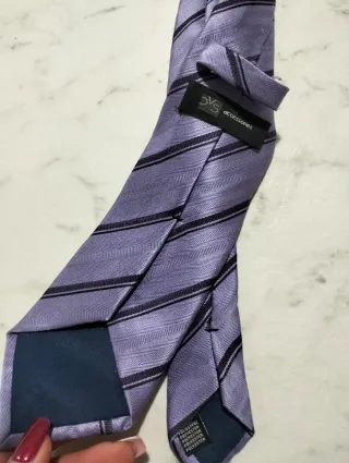 2.Cravatte uomo righe grigio/viola