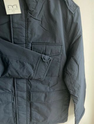 Abrigo estilo parka azul marino Milano