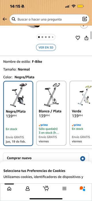 Bicicleta estática plegable F-BIKE