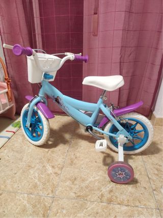 Bicicleta infantil Frozen con ruedines