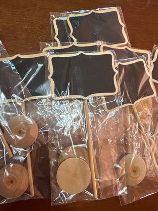 Segnaposto Lavagna con Base in Legno