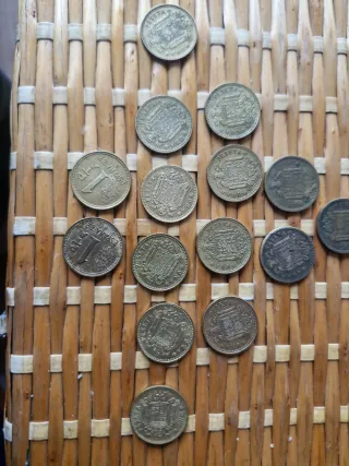 Lote 15 monedas 1 peseta
