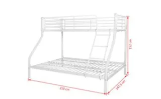 Litera metálica blanca para 3 personas