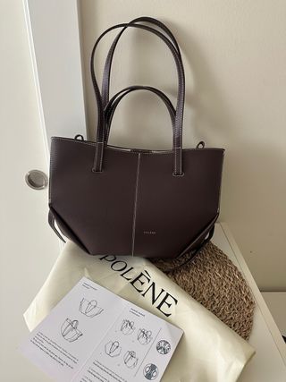 Bolso Polene Mini Cyme Marrón oscuro