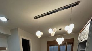 Lámpara colgante bolas - vidrio y acero inoxidable