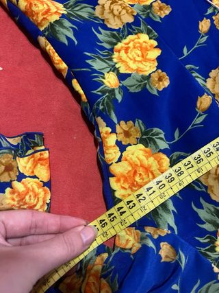 Traje Flamenca Flores Azul y Amarillo