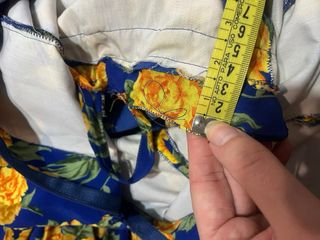 Traje Flamenca Flores Azul y Amarillo