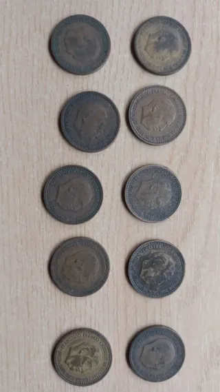 Lote 10 monedas 1 Peseta Franco 1953