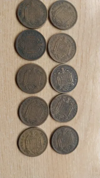 Lote 10 monedas 1 Peseta Franco 1953