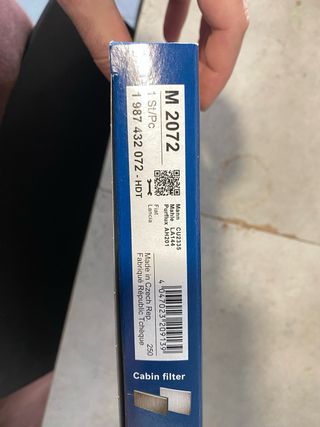 Filtro habitáculo Bosch M 2072