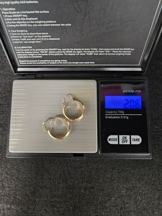 Pendientes Aros Oro 18K 2,1gr 1,98cm