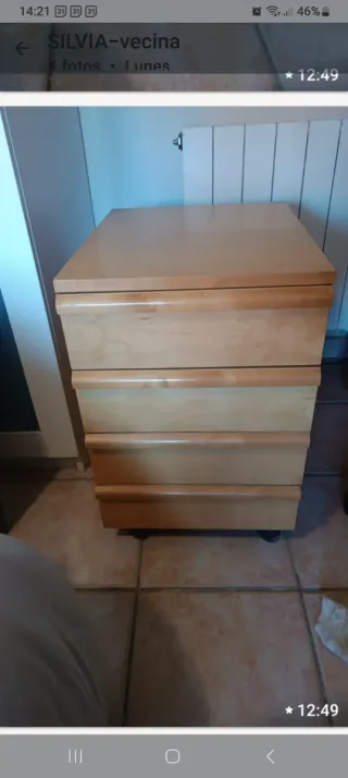 Cajonera de escritorio de madera de haya