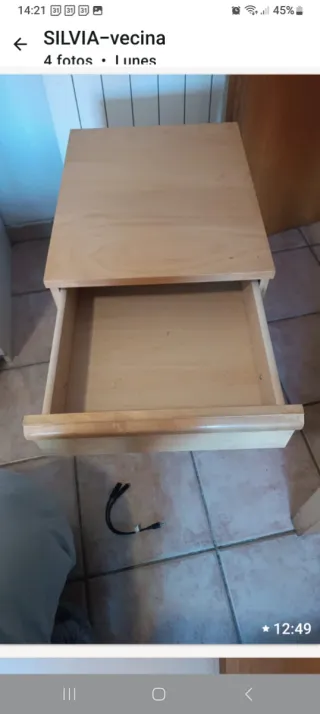 Cajonera de escritorio de madera de haya