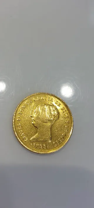Moneda Oro 22K Isabel II 1855