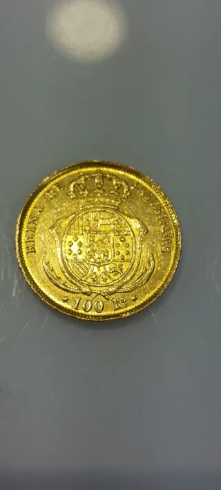 Moneda Oro 22K Isabel II 1855