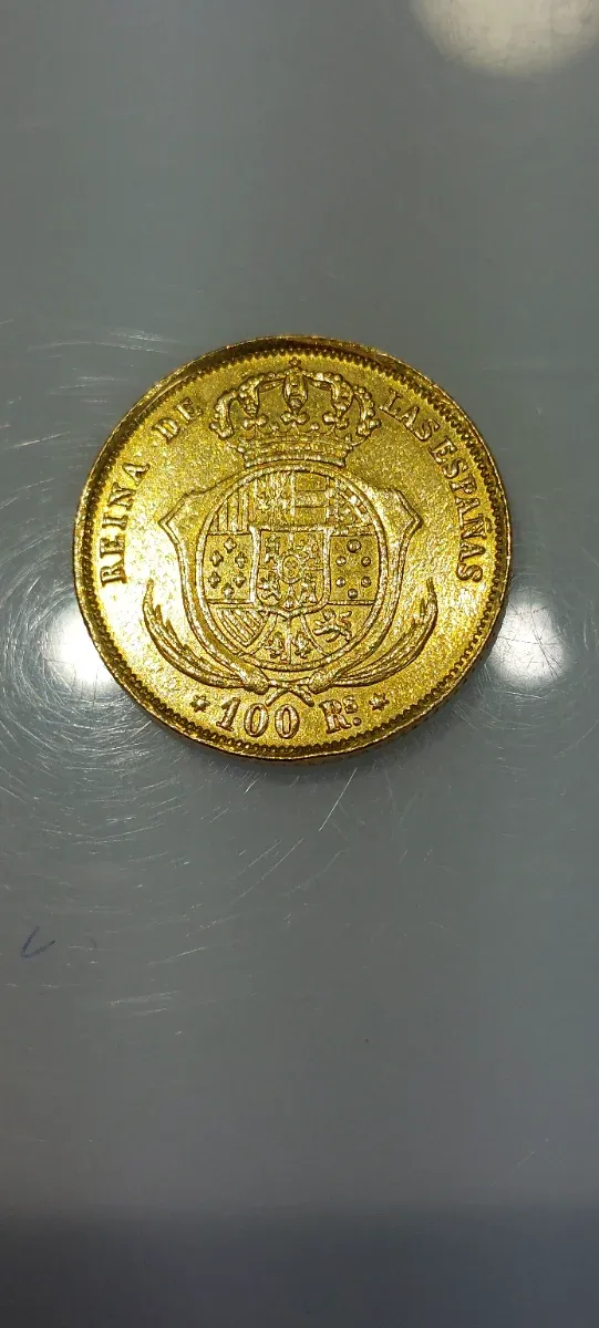 Moneda Oro 22K Isabel II 1855